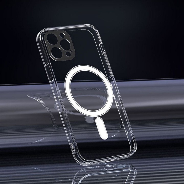 Case for iPhone 12 Clear Mag Cover (Str / Camera Protection) compatible with MagSafe transparent