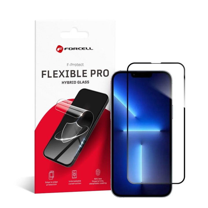Glass hybrid for iPhone 13 PRO MAX / 14 PLUS Forcell Flexible 5D black