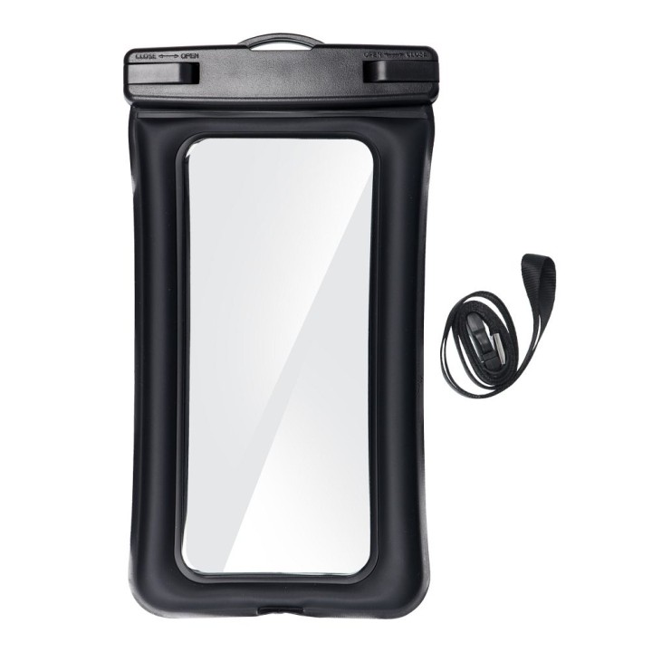 Universal waterproof phone case with a plastic closure AIRBAG black