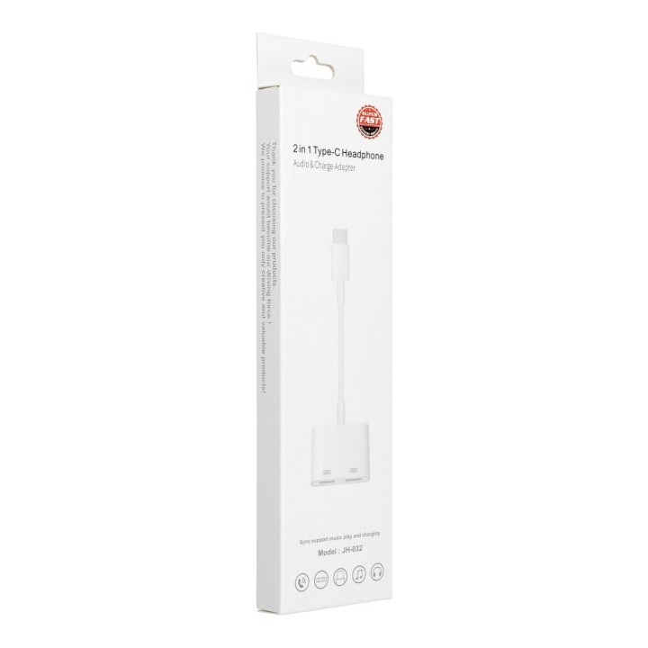 Adapter AUX 2w1 Type C (male) for Type C (female) / Type C (female) BOX black [DAC]