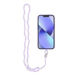 Ремінець для телефону, підвіска для телефону - CRYSTAL DIAMON / довжина шнура 74cm (37cm у петлі) / на шию - фіолетовий