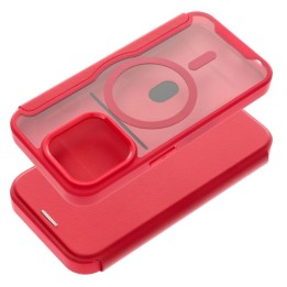Flip case for iPhone 15 PRO Smart Mag MagSafe compatible red