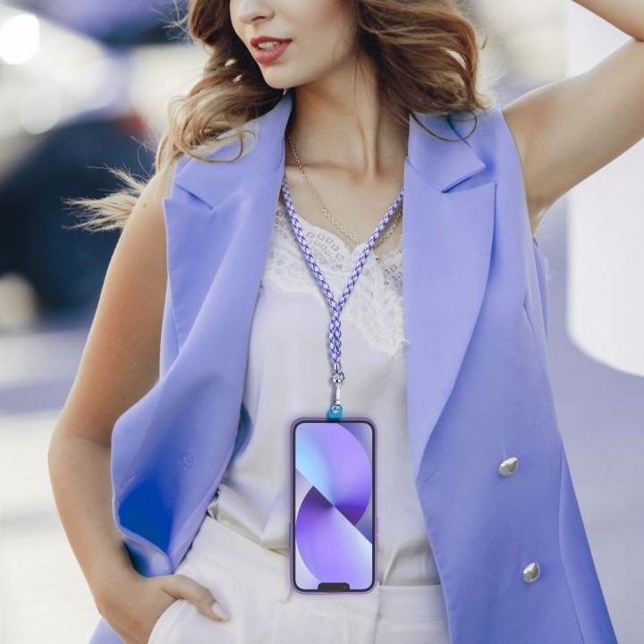 Phone lanyard, phone charm - SWING (6mm) with adjustable length / cord length 165cm (max 82,5cm loop length) / for