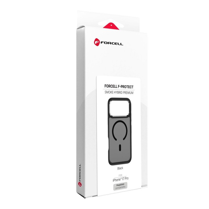 Etui na iPhone 18 Pro / 17 Pro Forcell F-Protect Smoke Hybrid Premium zgodne z MagSafe czarne 0INT