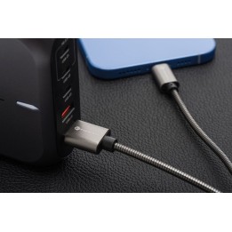 Кабель USB A для Lightning Forcell F-Energy 2,4A 12W Металл 1 m C236 серебристый