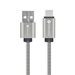 Cable USB A to USB C Forcell F-Energy QC3.0 66W Metal 1 m C234 silver