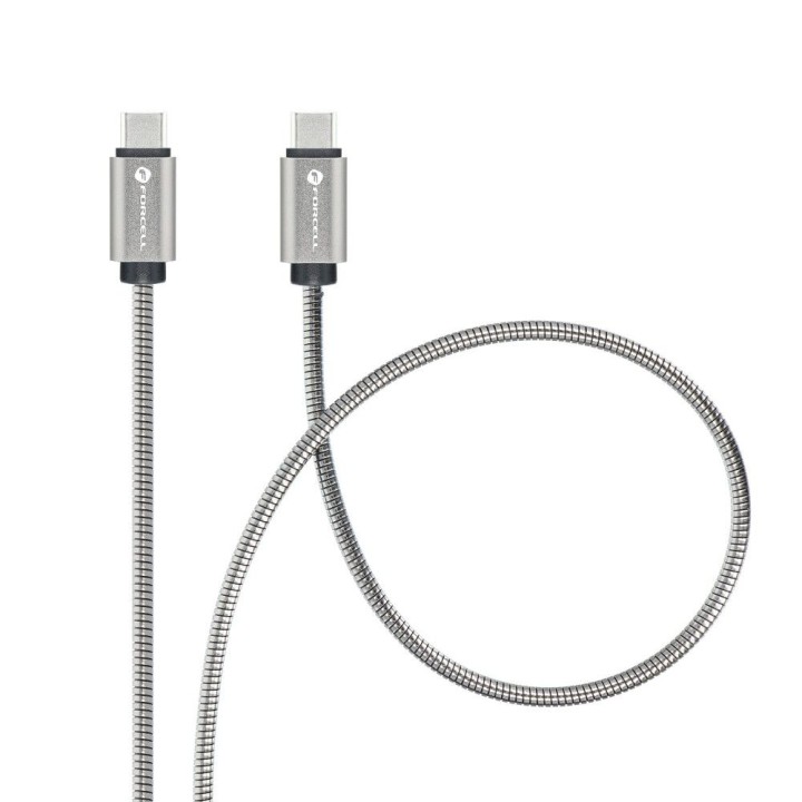 USB-C to USB-C cable Forcell F-Energy QC4.0 PD 3A 60W Metal 1 m C237 silver