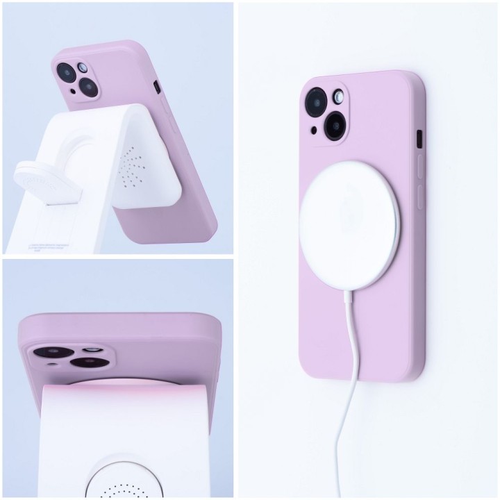 Etui na Samsung S24 ULTRA Silicone Mag Cover zgodne z MagSafe (camera protection) różowe