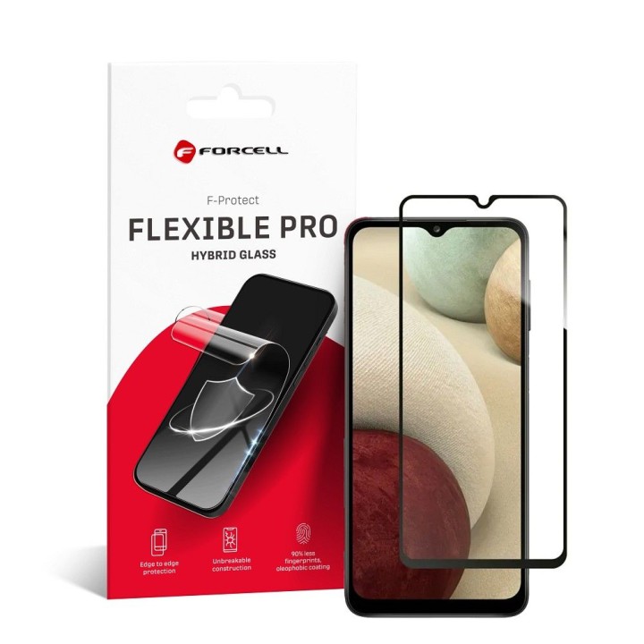 Glass hybrid for Samsung A12 Forcell Flexible 5D black
