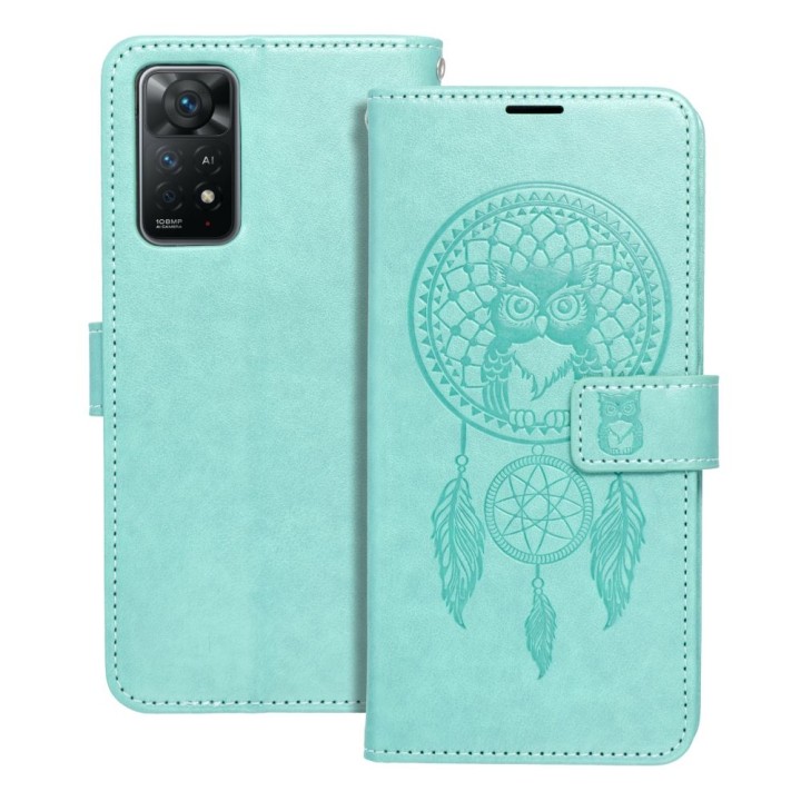 Чехол с клапаном для Xiaomi Redmi NOTE 11 / 11S Mezzo Book ловец снов зеленый
