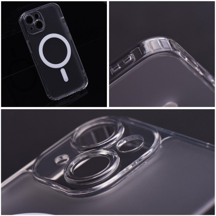 Etui na iPhone 15 PLUS Frost Mag Cover zgodne z MagSafe (camera protection) transparentne zmrożony