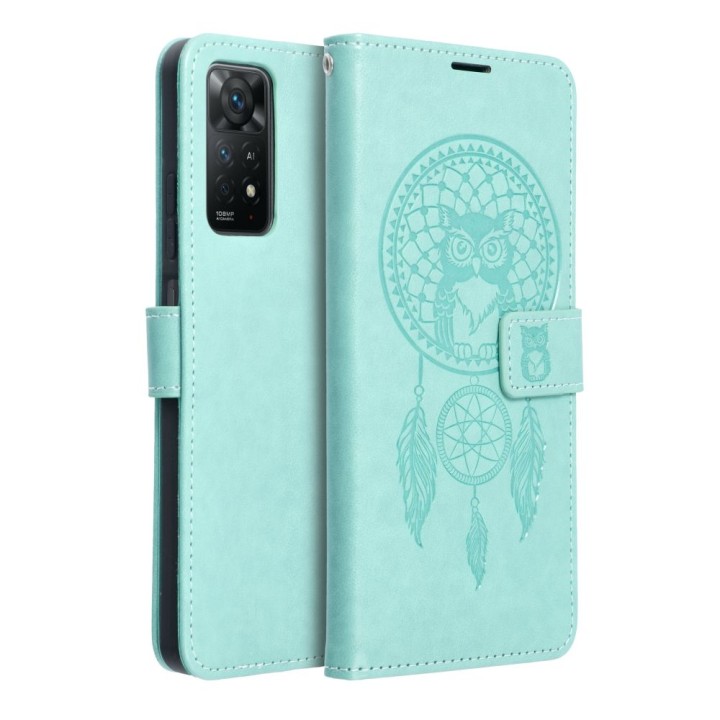Etui z klapką na Xiaomi Redmi NOTE 11 / 11S Mezzo Book łapacz snów zielone