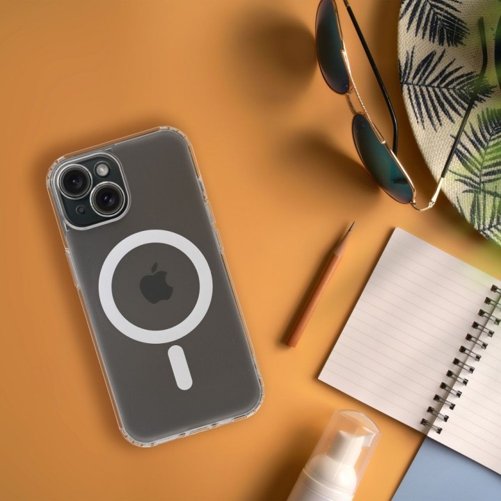 Etui na iPhone 15 PLUS Frost Mag Cover zgodne z MagSafe (camera protection) transparentne zmrożony