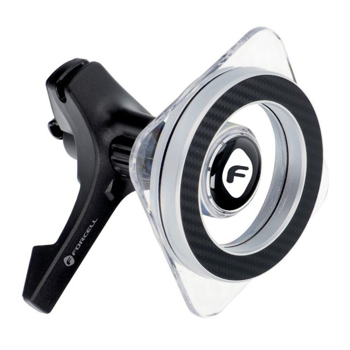 Magnetic car phone holder compatible with MagSafe Forcell F-Grip MagPro for air vent black