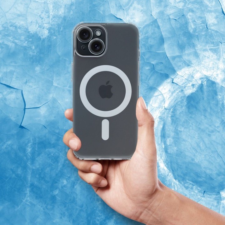 Etui na iPhone 15 PLUS Frost Mag Cover zgodne z MagSafe (camera protection) transparentne zmrożony