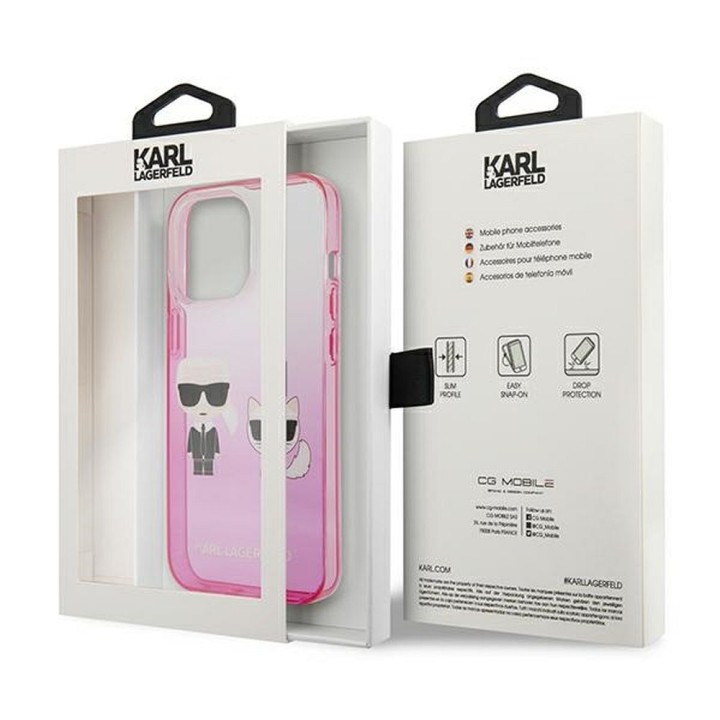 KARL LAGERFELD case for IPHONE 13 Pro KLHCP13LTGKCP (K Choupette Centered) pink