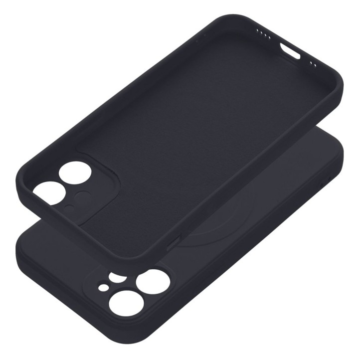 Чохол для iPhone 12 MINI Silicone Mag Cover сумісний із MagSafe (camera protection) чорний