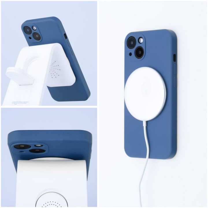 Etui na iPhone 13 Silicone Mag Cover zgodne z MagSafe (camera protection) niebieskie