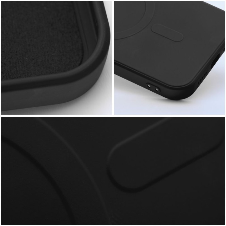Etui na iPhone 12 MINI Silicone Mag Cover zgodne z MagSafe (camera protection) czarne