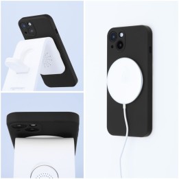 Case for iPhone 12 PRO Silicone Mag Cover compatible with MagSafe (camera protection) black
