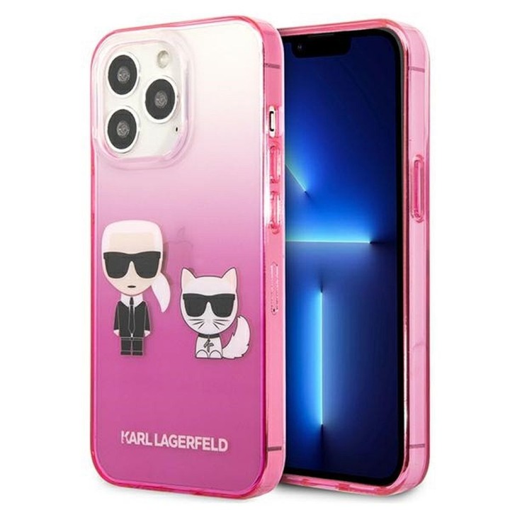 KARL LAGERFELD чехол для IPHONE 13 Pro KLHCP13LTGKCP (K Choupette Centered) розовый