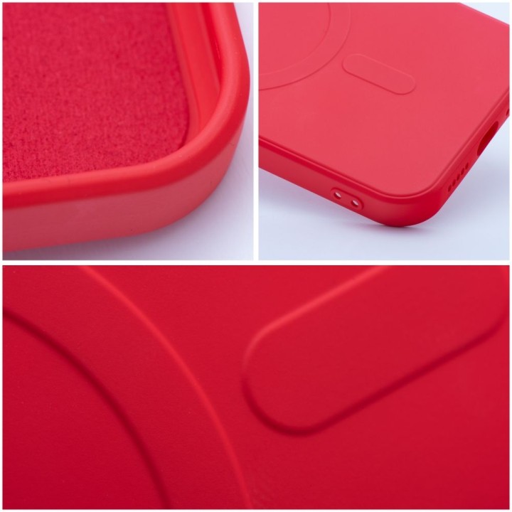 Чохол для iPhone 13 Silicone Mag Cover сумісний із MagSafe (camera protection) червоний