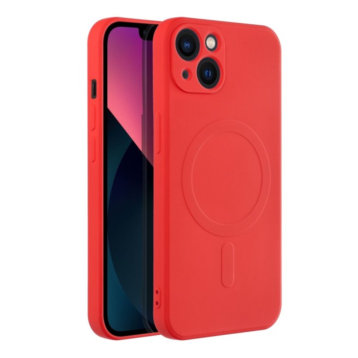 Чохол для iPhone 13 Silicone Mag Cover сумісний із MagSafe (camera protection) червоний