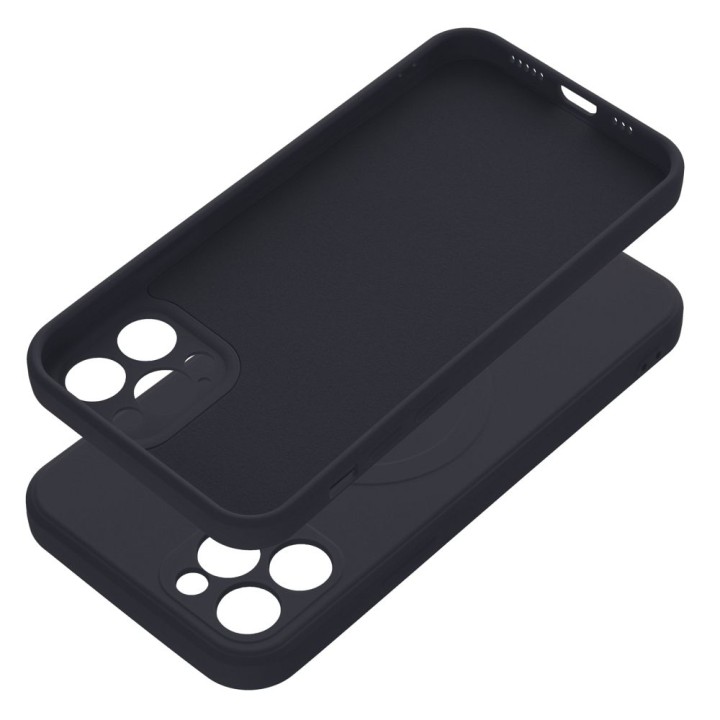 Etui na iPhone 12 PRO Silicone Mag Cover zgodne z MagSafe (camera protection) czarne