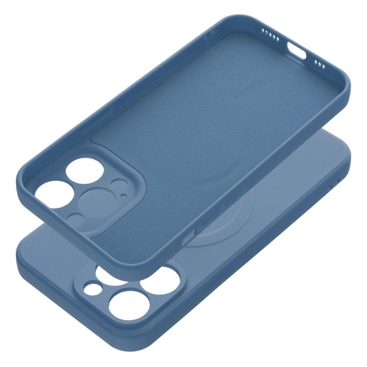 Case for iPhone 13 PRO Silicone Mag Cover compatible with MagSafe (camera protection) blue