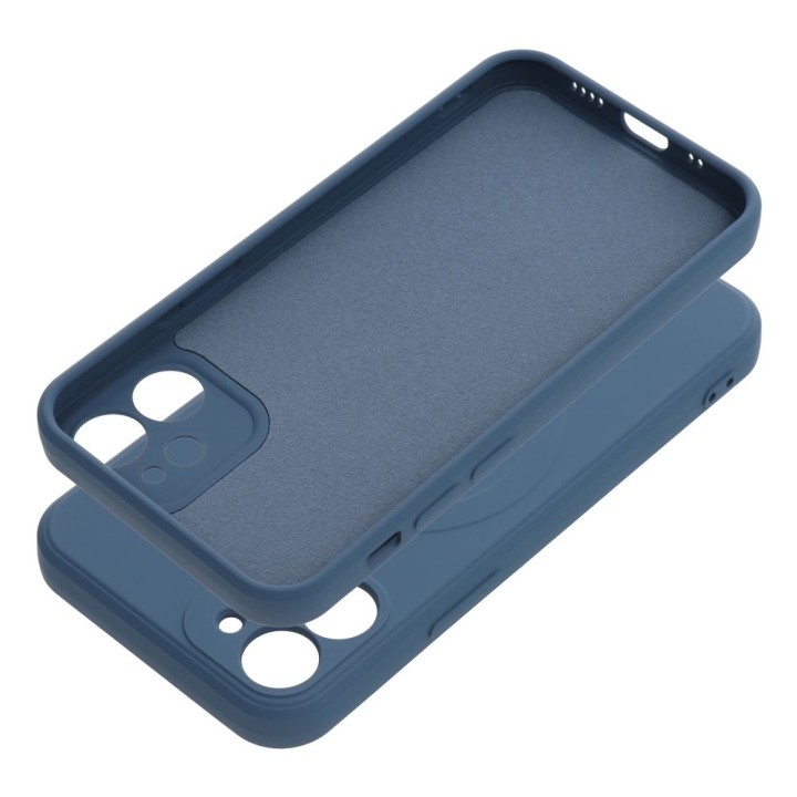 Case for iPhone 12 MINI Silicone Mag Cover MagSafe compatible (camera protection) blue