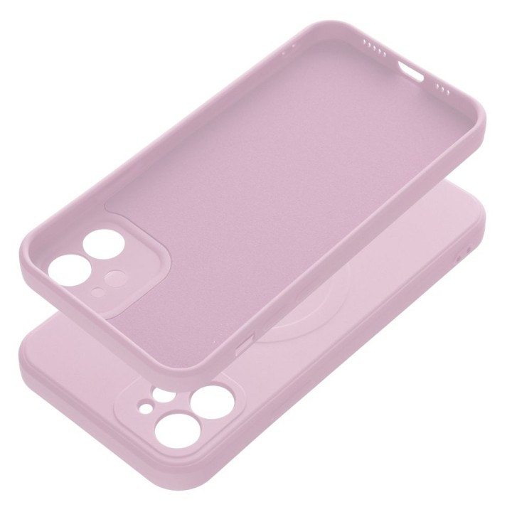 Case for iPhone 12 Silicone Mag Cover compatible with MagSafe (camera protection) pink