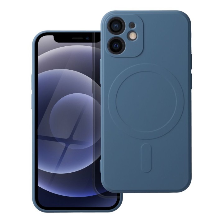 Case for iPhone 12 MINI Silicone Mag Cover MagSafe compatible (camera protection) blue