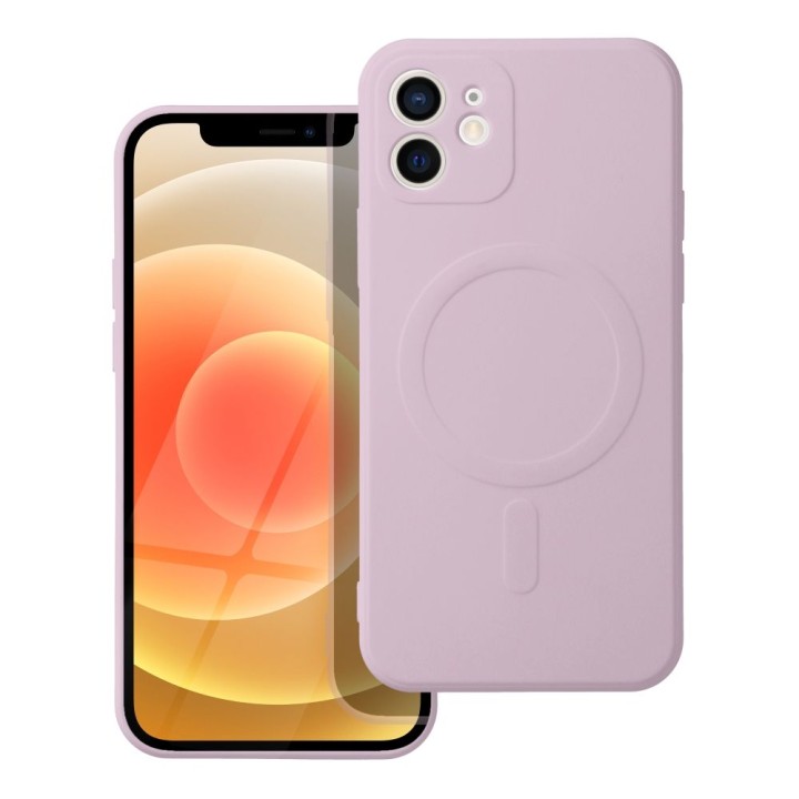 Case for iPhone 12 Silicone Mag Cover compatible with MagSafe (camera protection) pink
