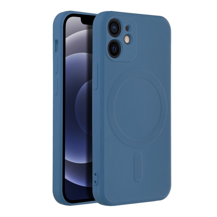 Case for iPhone 12 MINI Silicone Mag Cover MagSafe compatible (camera protection) blue