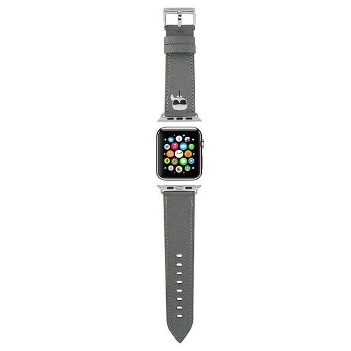 KARL LAGERFELD силіконовий ремінець для APPLE Watch KLAWLOKHG (SAFFIANO KH 42 / 44 mm ) сріблястий