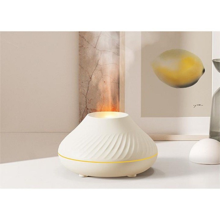 Humidifier / aromatherapy diffuser with coloured flame Art Deco model YMX 130 white