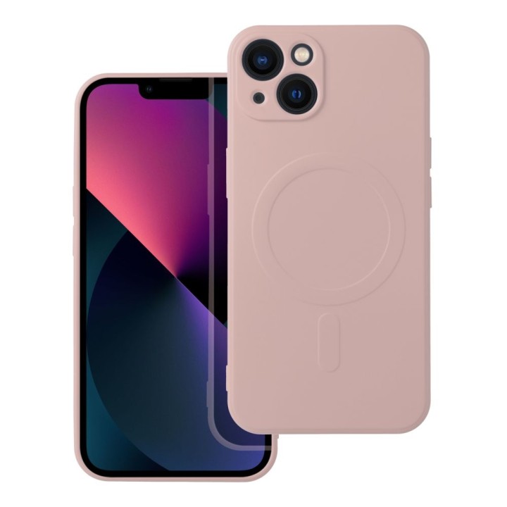 Чехол для iPhone 13 Silicone Mag Cover совместимый с MagSafe (camera protection) розовый