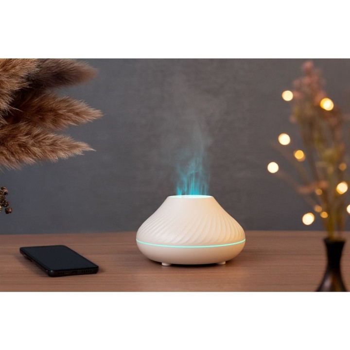 Humidifier / aromatherapy diffuser with coloured flame Art Deco model YMX 130 white