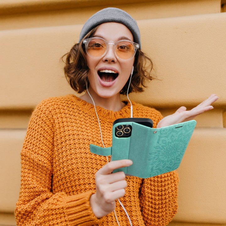 Flip case for iPhone 14 Mezzo Book mandala green