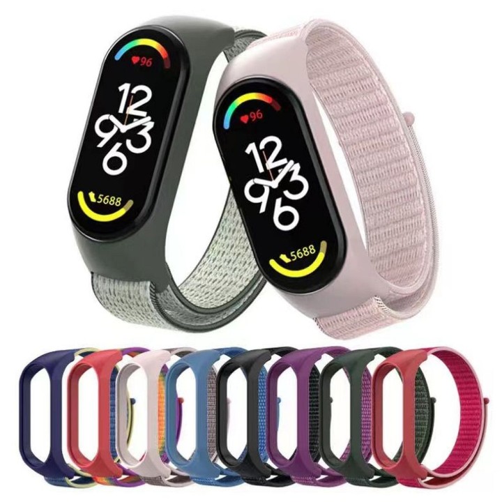 Strap nylon for XIAOMI Mi Band 5 / 6 / 7 black (05)