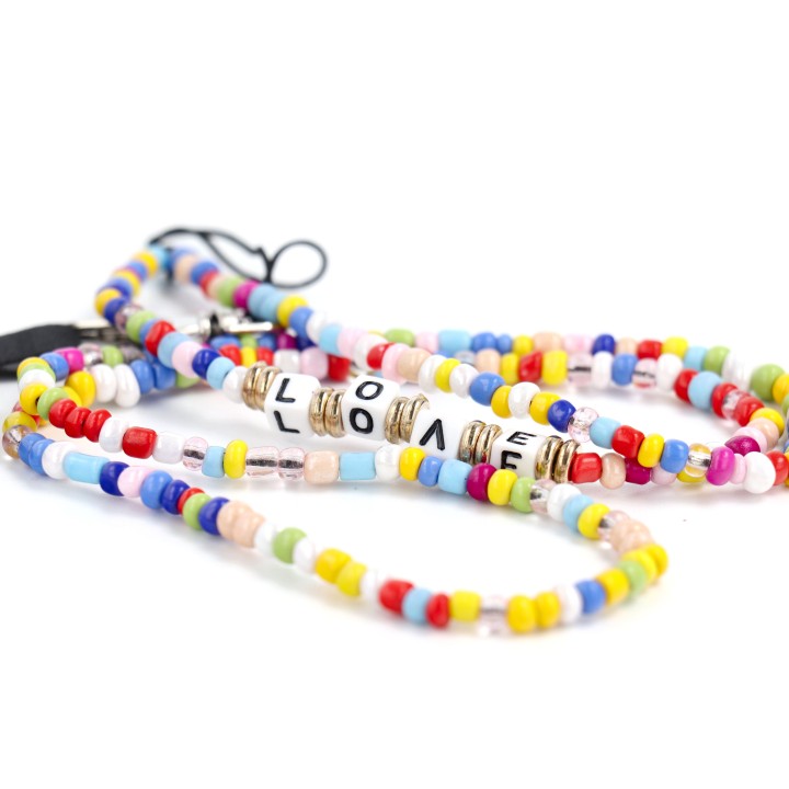 Phone lanyard, phone charm - PIXIE / cord length 68cm (34cm loop length) / neck strap - beads