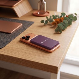 Power bank MagSafe compatible Forcell F-Energy SuperSlim F5K8 QC4.0 PD3.0 15W 5000 mAh burgundy 0INT