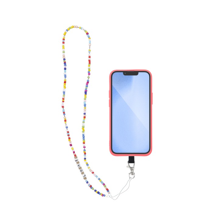 Phone lanyard, phone charm - PIXIE / cord length 68cm (34cm loop length) / neck strap - beads