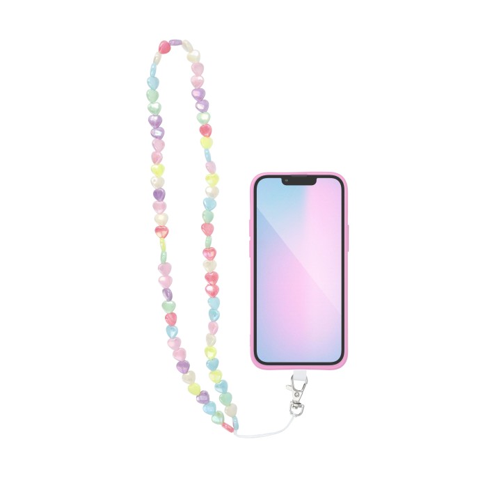 Smycz do telefonu, Zawieszka do telefonu - PIXIE / długość sznura 68cm (34cm w pętli) / na szyję - serca