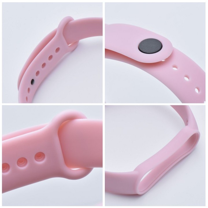 Pasek silikonowy do XIAOMI Mi Band 5 / 6 / 7 różowy (06)