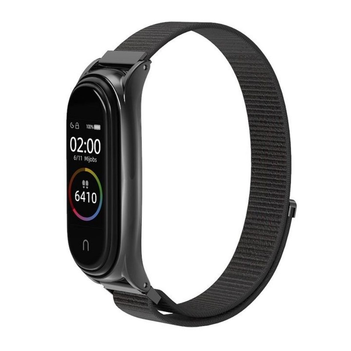 Нейлоновий ремінець для XIAOMI Mi Band 5 / 6 / 7 чорний (05)