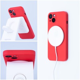 Case for iPhone 12 MINI Silicone Mag Cover MagSafe compatible (camera protection) red