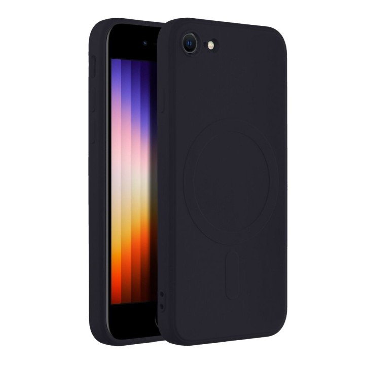 Чехол для iPhone 7 / 8 / SE 2020 / SE 2022 Silicone Mag Cover совместимый с MagSafe (camera protection) черный
