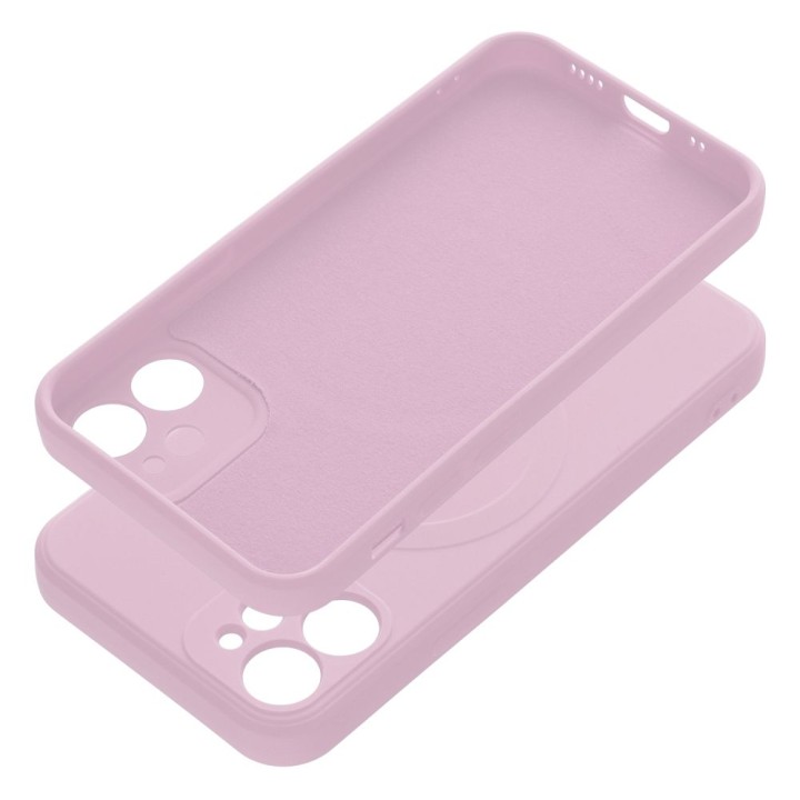 Etui na iPhone 12 MINI Silicone Mag Cover zgodne z MagSafe (camera protection) różowe
