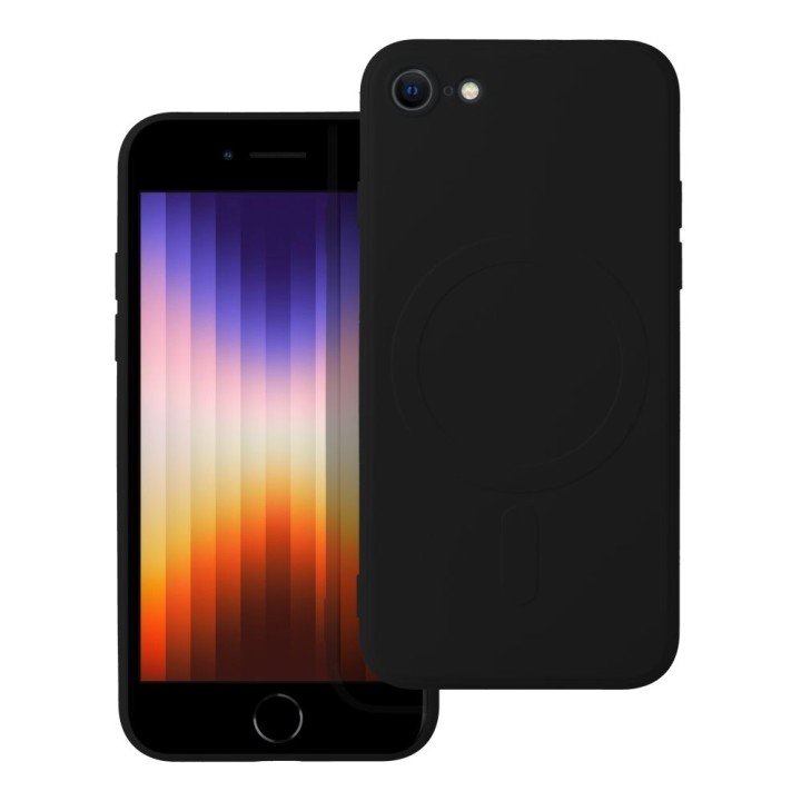 Чехол для iPhone 7 / 8 / SE 2020 / SE 2022 Silicone Mag Cover совместимый с MagSafe (camera protection) черный